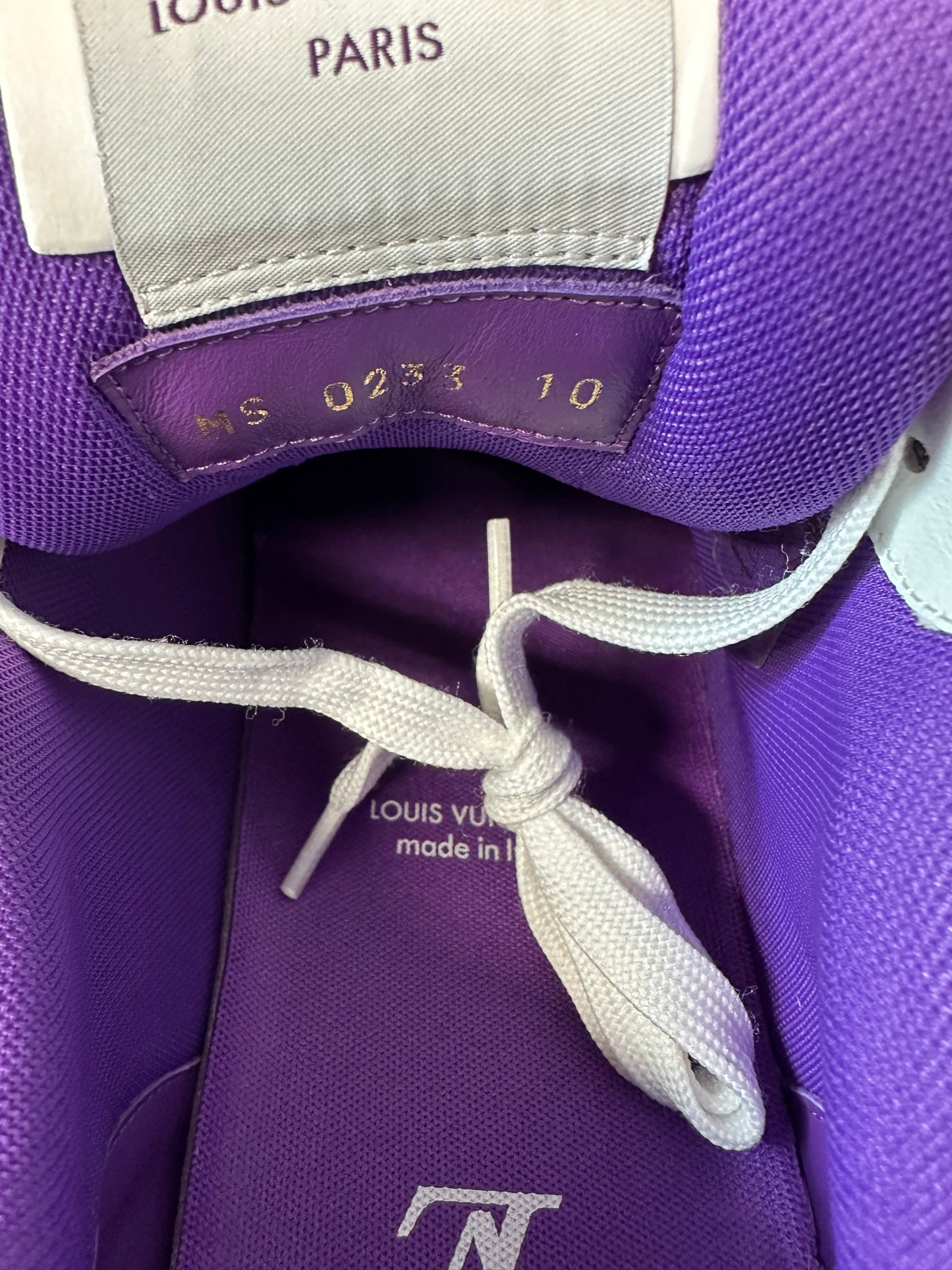 Louis Vuitton Purple White Strap Trainer Sneaker Sz 11.5 (10LV)