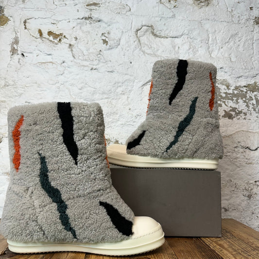 Rick Owens High Jumbo Puffer Pearl Zebra Milk Sneaker Sz 11.5 (44.5)