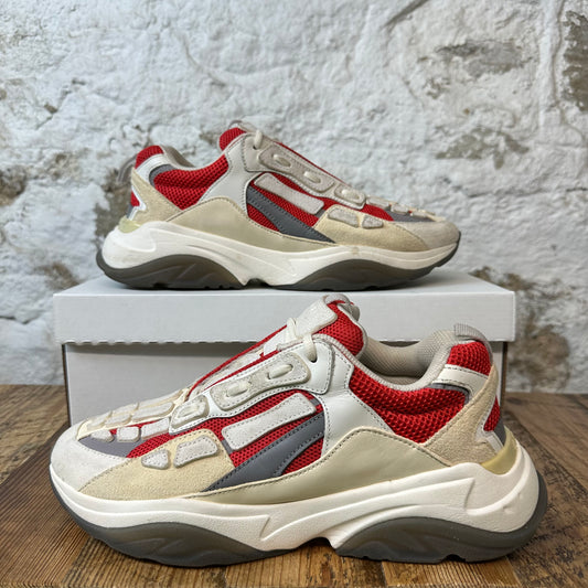 Amiri Red White Cream Bone Runner Sz 10 (43) No Box