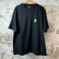 Balenciaga Green Leaf Logo Black T-Shirt Sz XL