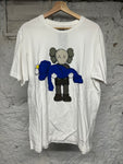 Kaws Figure Holding Blue Figure White T-Shirt Sz L