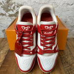 Louis Vuitton Red White Trainer Sz 10.5 (9LV)