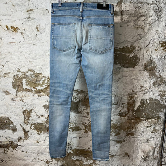 Amiri MX1 Red Suede Blue Denim Jeans Sz 31