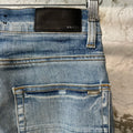 Amiri Old English Spell Blue Denim Jeans Sz 28