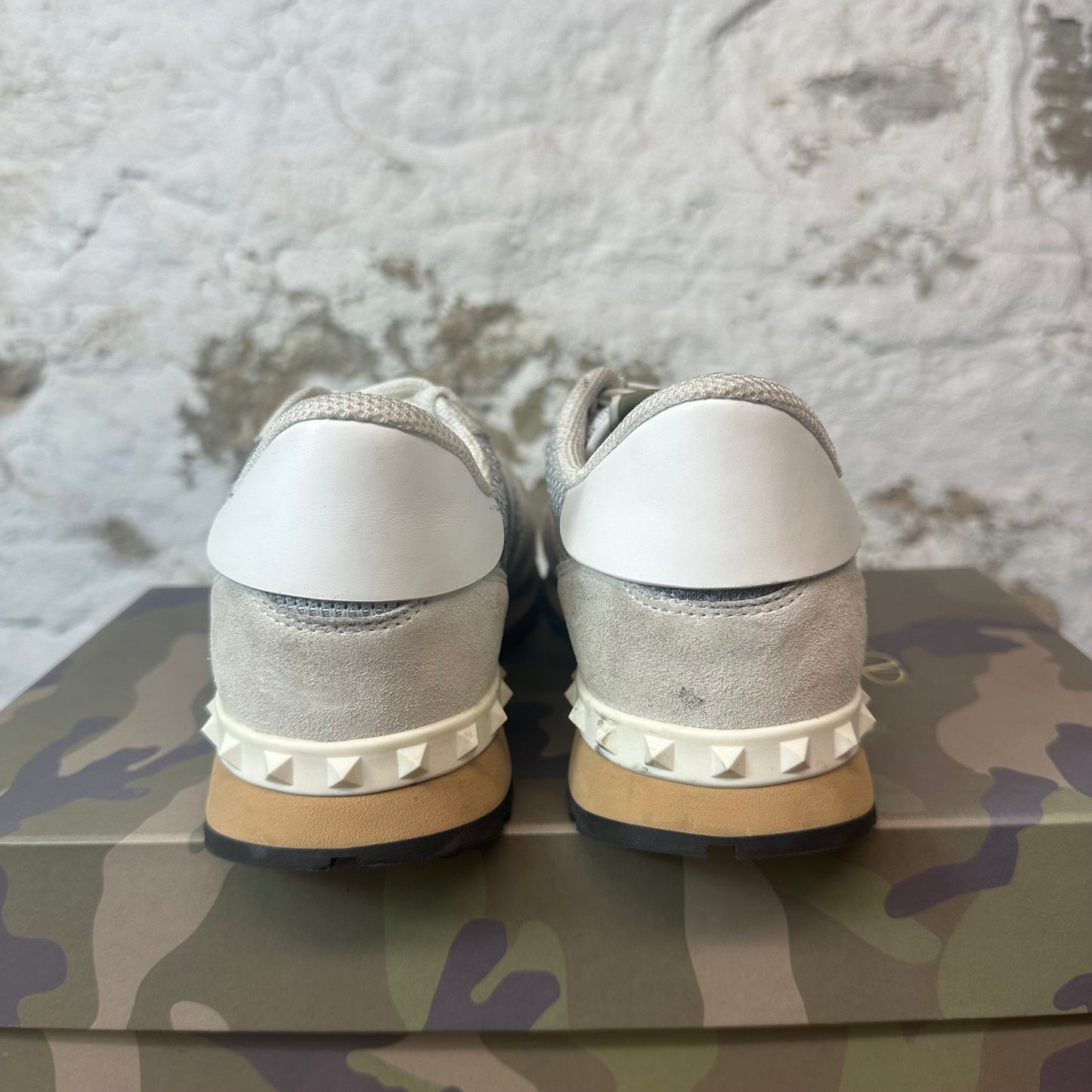 Valentino Gray Camo Tan White Sneaker Sz 7 (40)