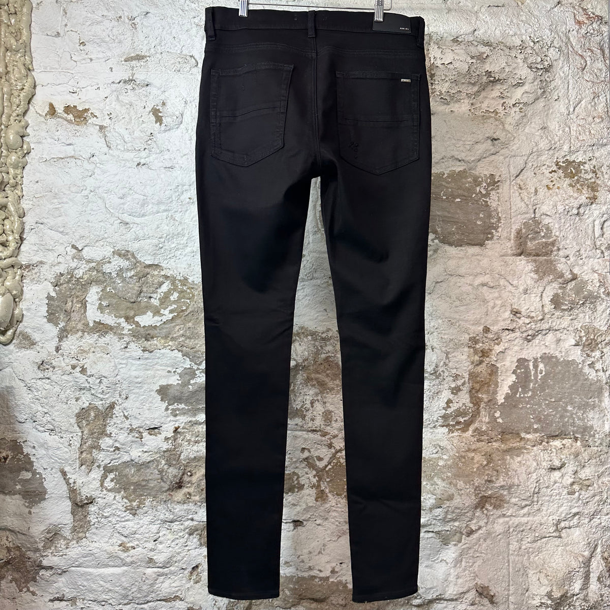 Amiri MX1 Brown Suede Black Denim Jeans Sz 34