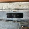 Amiri Paisley Core Logo Light Blue Denim Jeans Sz 36