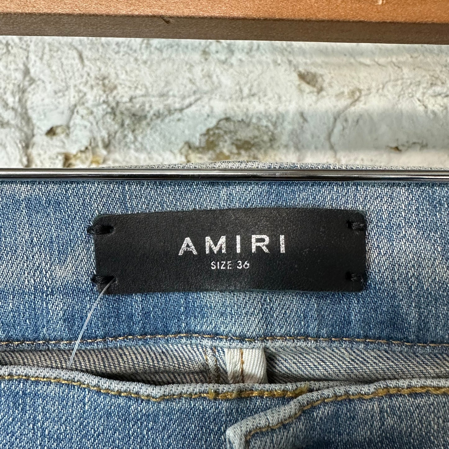 Amiri MX2 Multicolor Flannel Blue Denim Jeans Sz 36