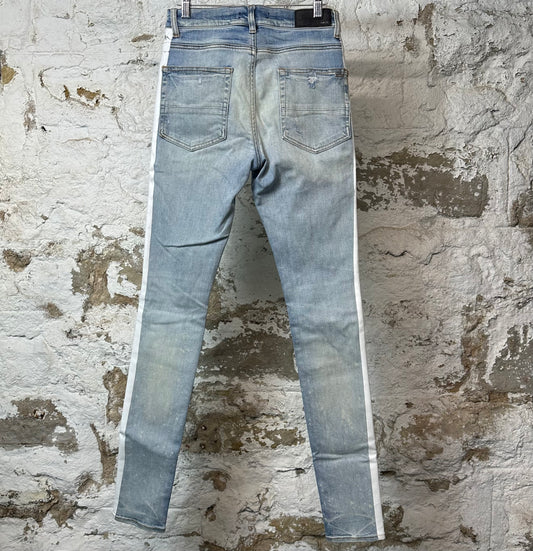 Amiri White Stripe Blue Denim Jeans Sz 29