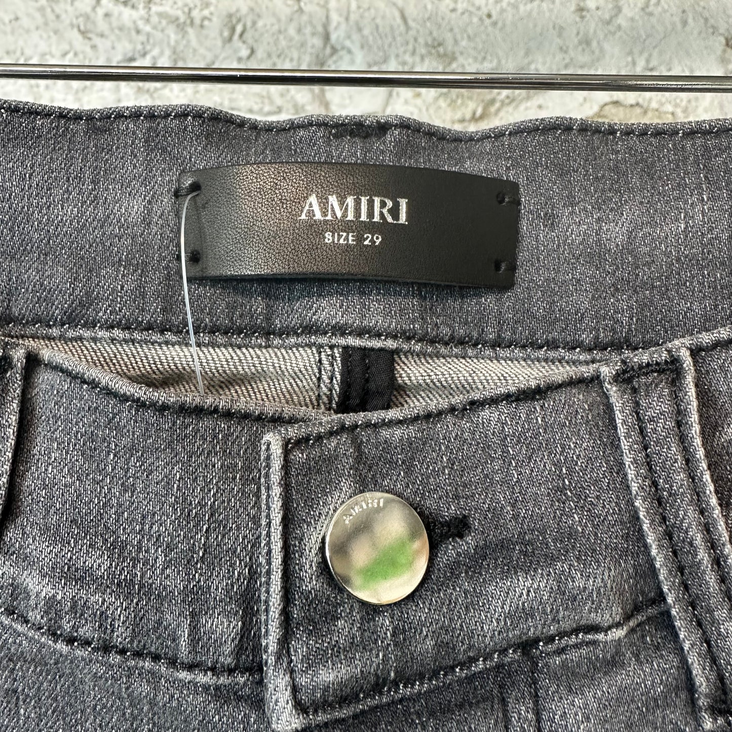 Amiri MX1 Red Suede Grey Denim Jeans Sz 29 DS