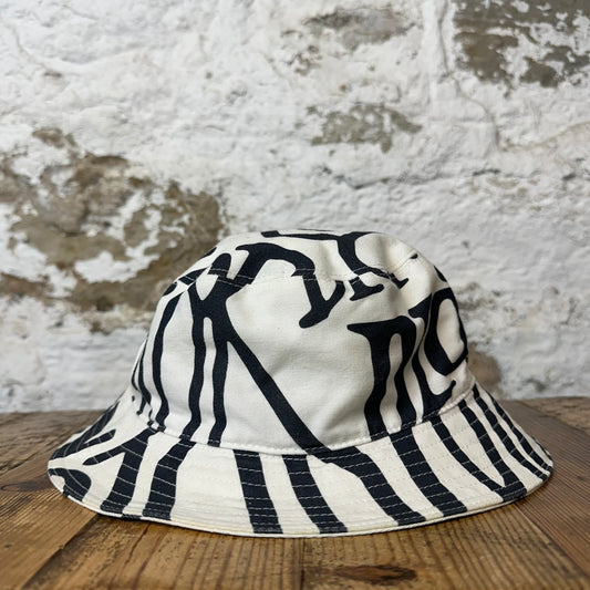 Dior Stussy White Navy Bucket Hat Sz M