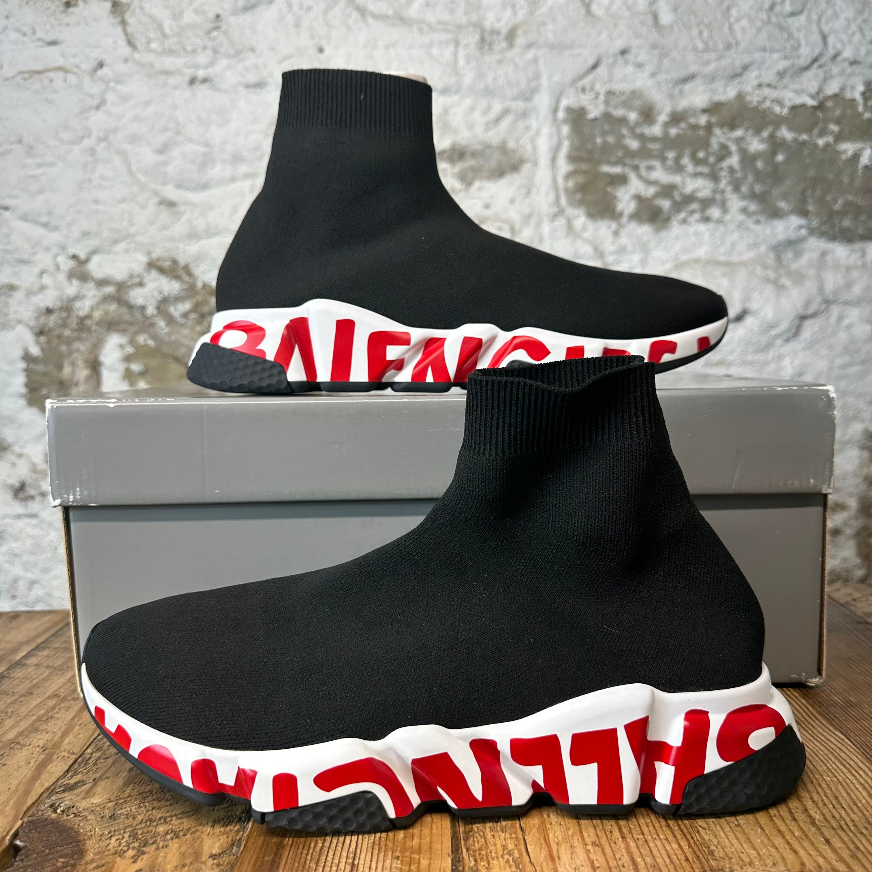 Balenciaga Sock Runner Black White Red Sneaker DS