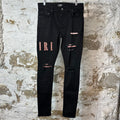Amiri Red Tie-Dye Core Logo Black Denim Jean Sz 31
