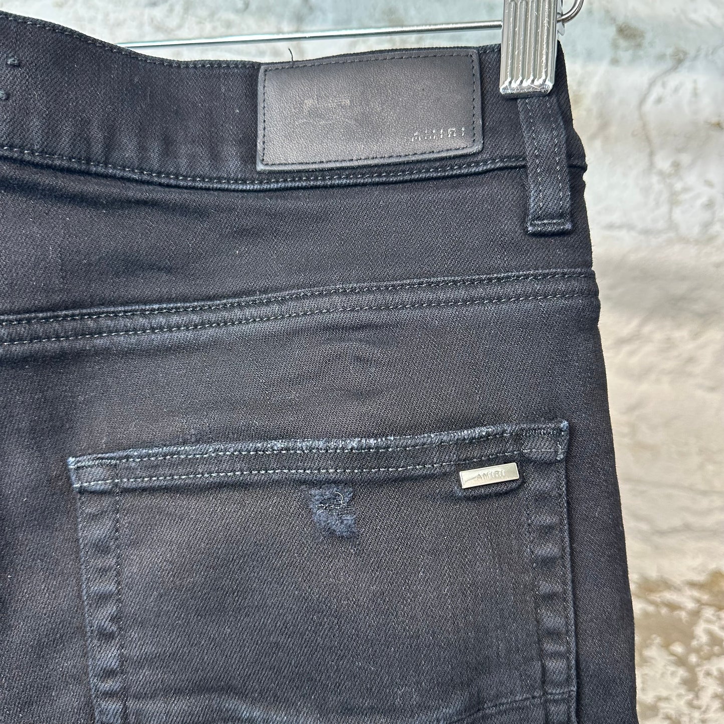 Amiri MX1 Grey Paisley Black Denim Jeans Sz 34