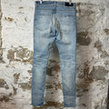 Amiri MX1 Multicolor Flannel Blue Denim Jeans Sz 31