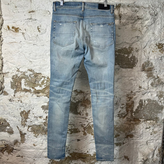Amiri MX1 Multicolor Flannel Blue Denim Jeans Sz 31