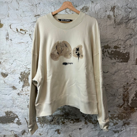 Palm Angels Bear Crewneck Cream Sz L