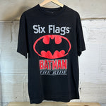 Six Flags Batman Ride Black Tee Sz L