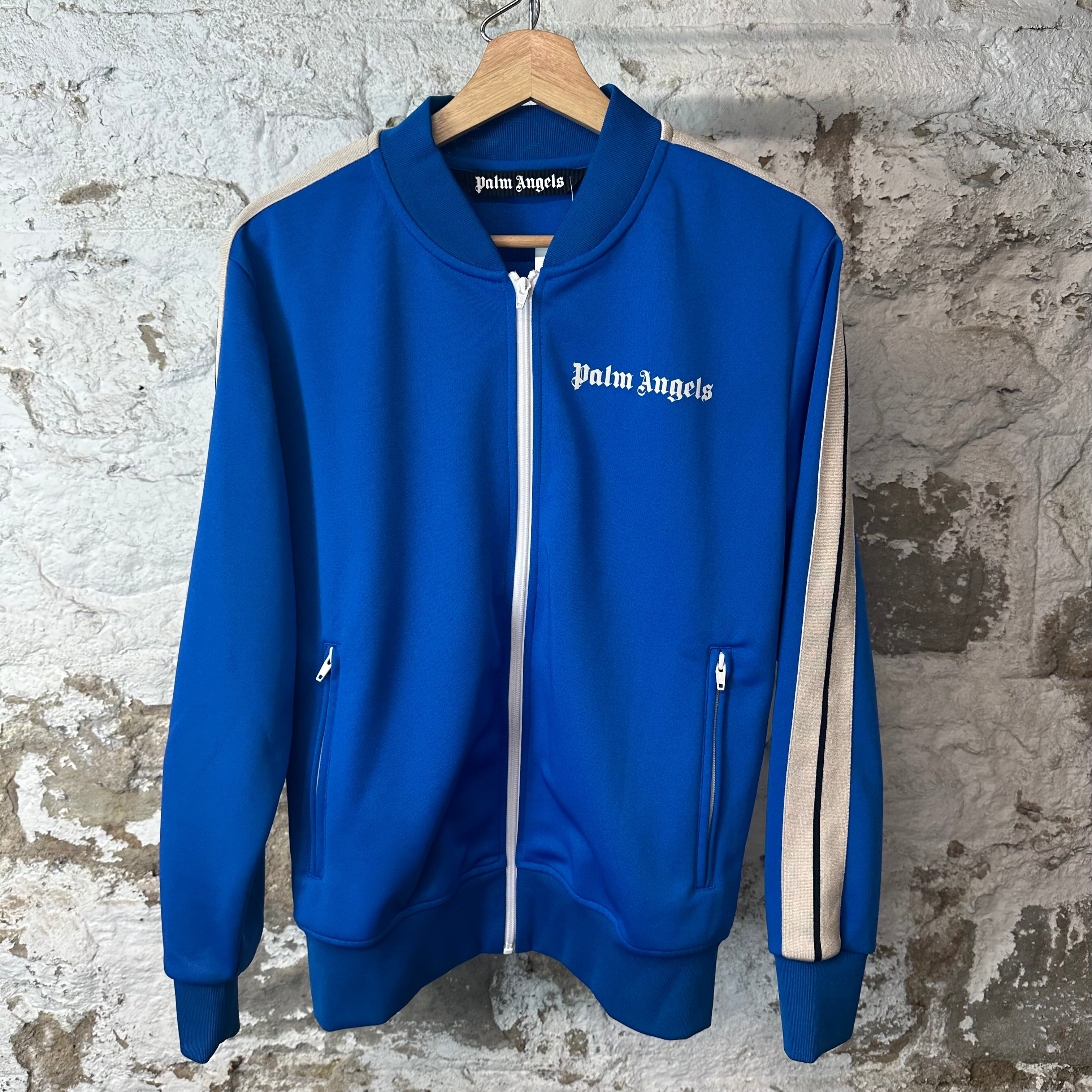 Palm Angels Royal Blue Beige Track Jacket Sz M