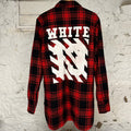 Off White Red Black Flannel Sz M
