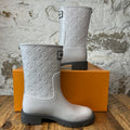 Louis Vuitton Drop Flat Grey Monogram Rain Boot Sz 6 (38)