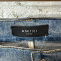 Amiri Plain Distressed Blue Denim Jeans Sz 32