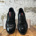 Prada Americas Cup Triple Black Patent Sneaker Sz 9.5