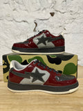 Bape Bapesta Nostalgic Burgundy Grey Sz 8.5