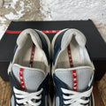 Prada Americas Cup Navy Leather Grey White Sneaker Sz 8