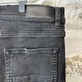 Amiri Knee Hole Plain Faded Black Denim Jeans Sz 36