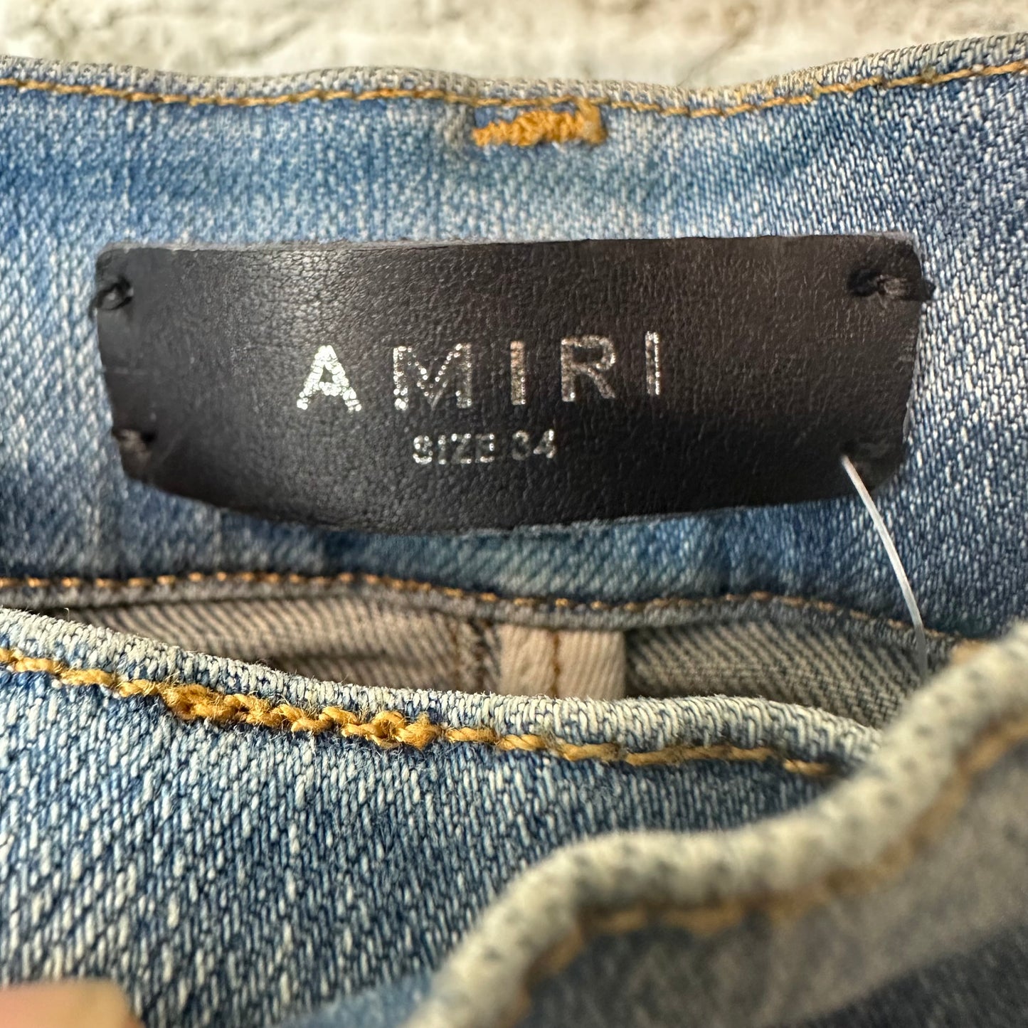 Amiri Bone Legs Blue Denim Jeans Sz 34