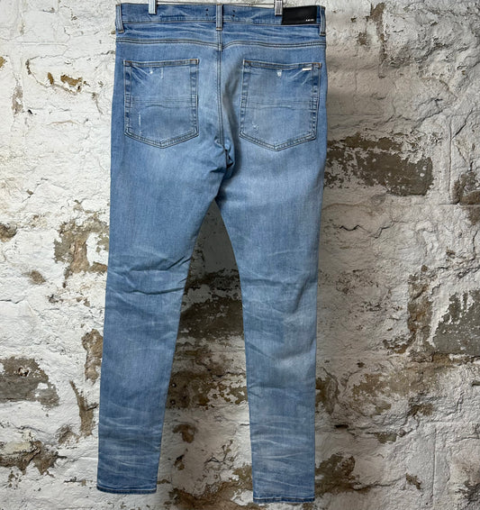 Amiri Plain Blue Denim Jeans Sz 36