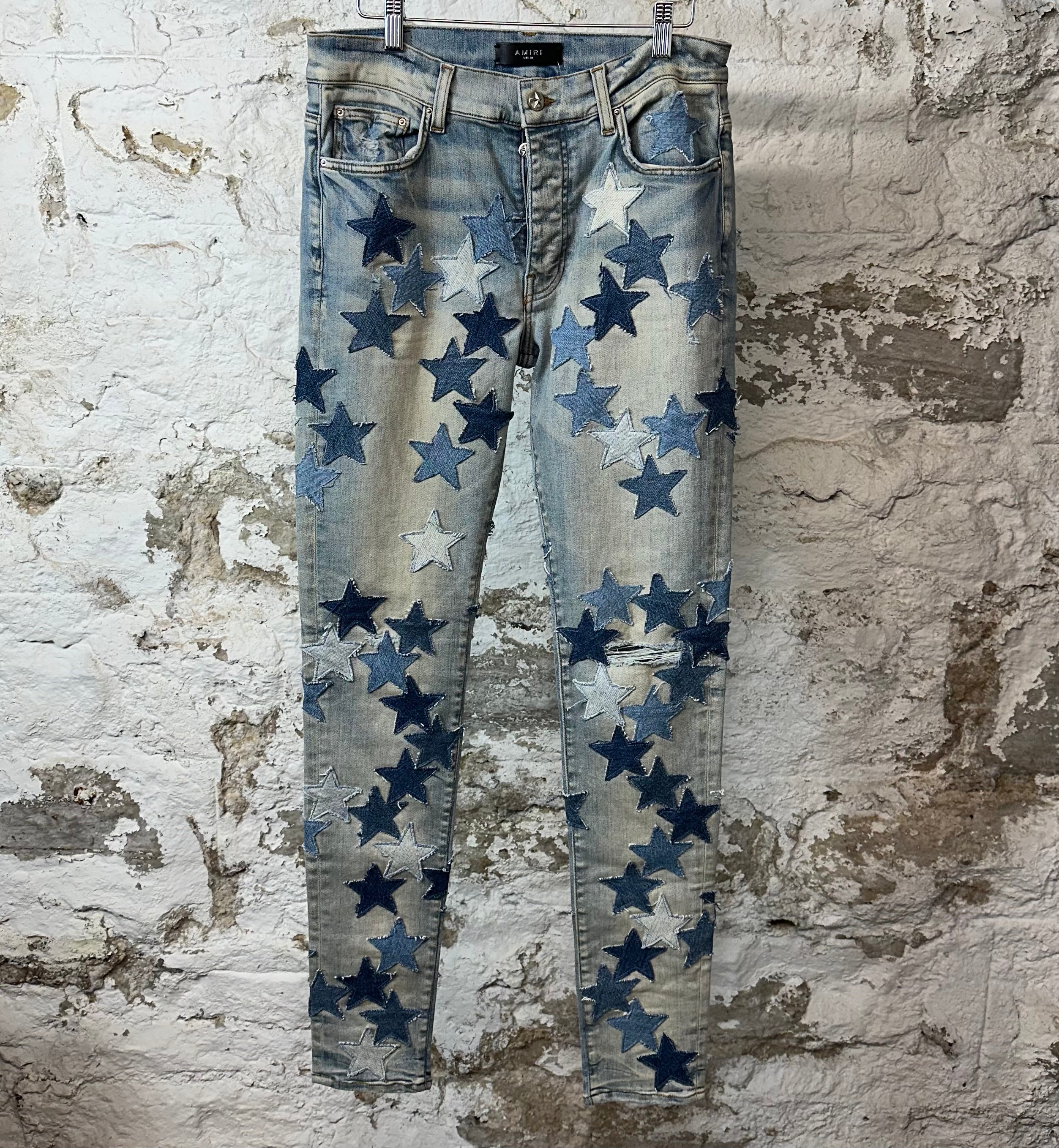 Amiri Chemist Denim Star Blue Denim Jeans Sz 32