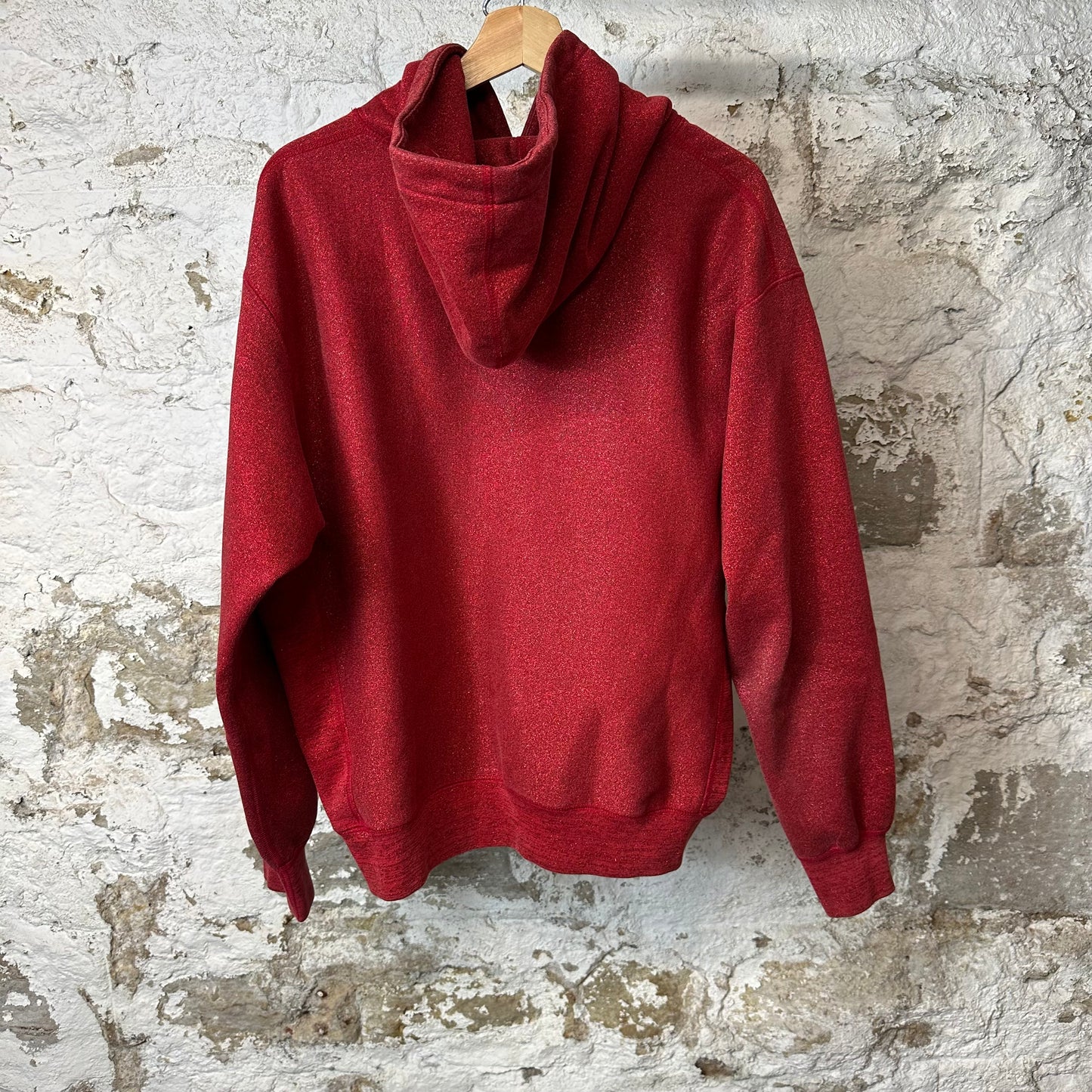 Supreme Grey Spellout Red Sparkle Hoodie Sz M