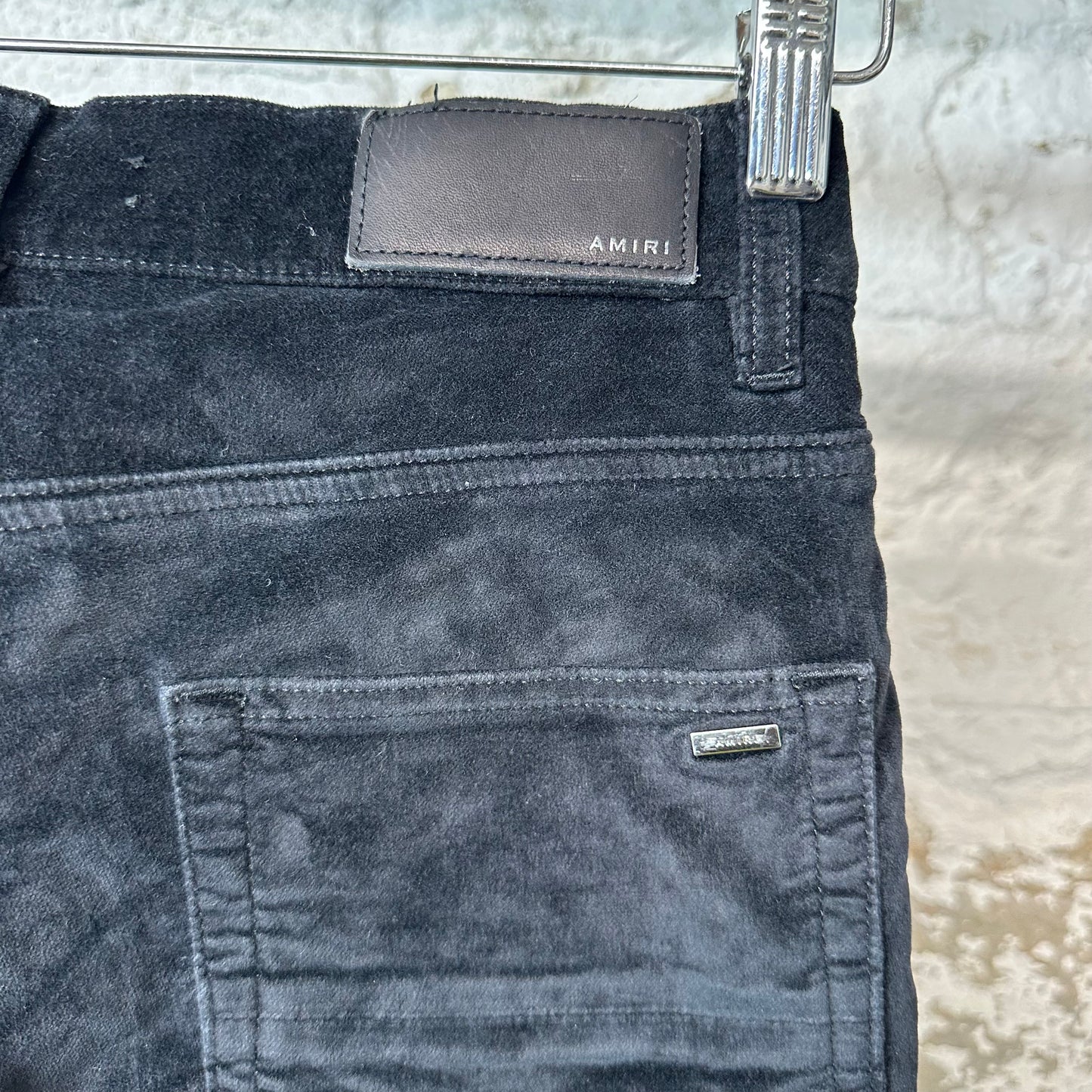 Amiri Plain Black Velour Jeans Sz 29