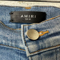 Amiri Distressed Side Spell Blue Denim Jeans Sz 32