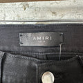 Amiri MX1 Black Leather Black Waxed Denim Jeans Sz 29