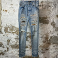 Amiri Leopard Thrasher Blue Denim Jeans Sz 29