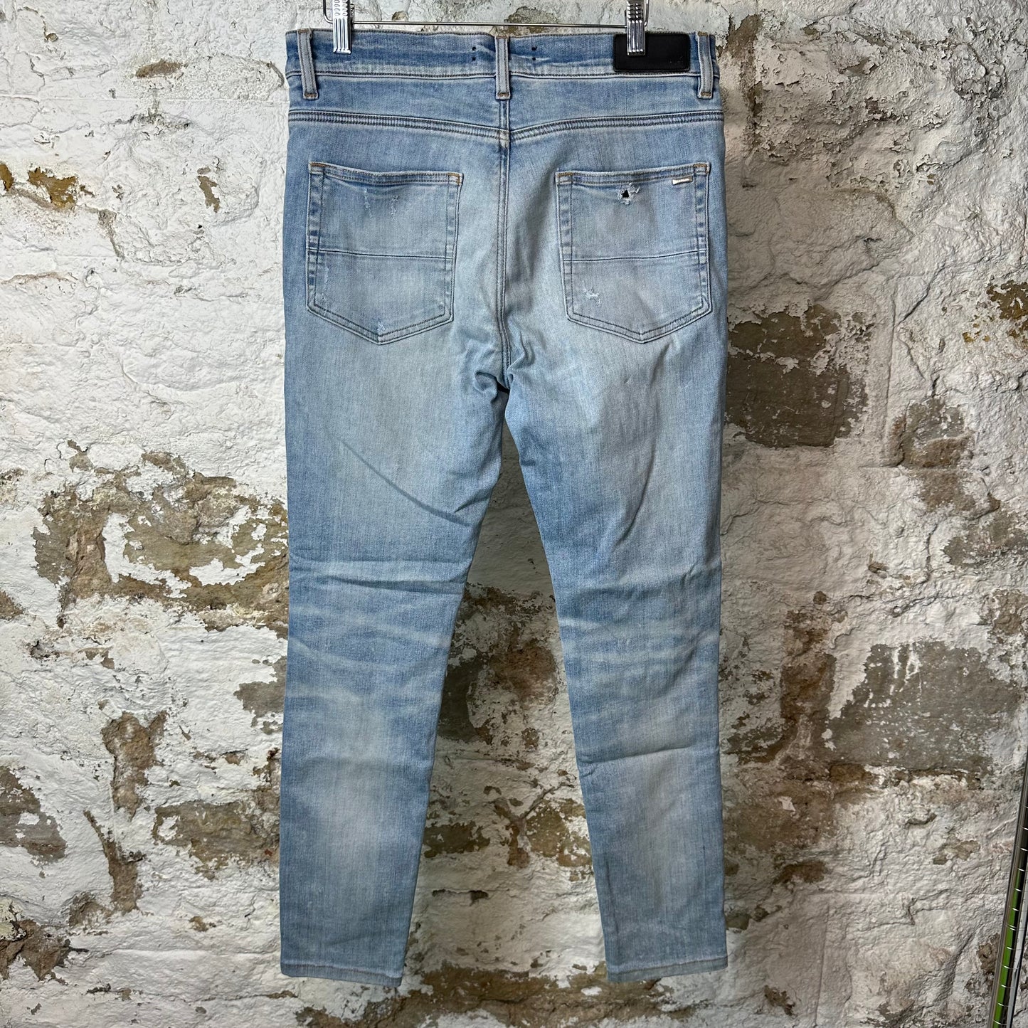 Amiri MX1 Marble Patch Blue Denim Jeans Sz 32
