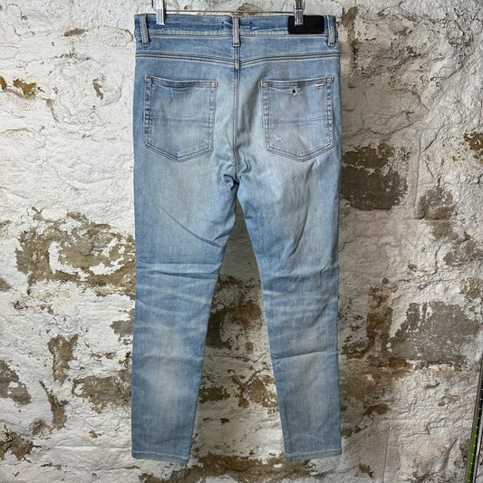 Amiri MX1 Marble Patch Blue Denim Jeans Sz 32