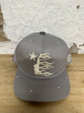 Hellstar Grey Rhinestone Snapback Hat DS