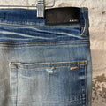 Amiri Plain Blue Honeycomb Denim Jeans Sz 36
