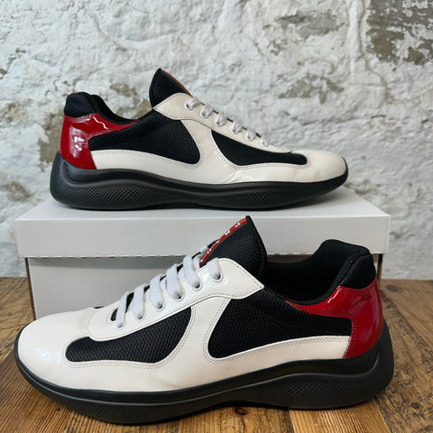 Prada Americas Cup White Patent Red Black Sz 11 No Box