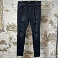 Amiri Distressed Faded Black Denim Jeans Sz 38
