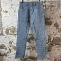 Givenchy 4G Monogram Jacquard Zipper Blue Denim Jeans Sz 30