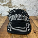 Supreme Striped Spell Black Hat