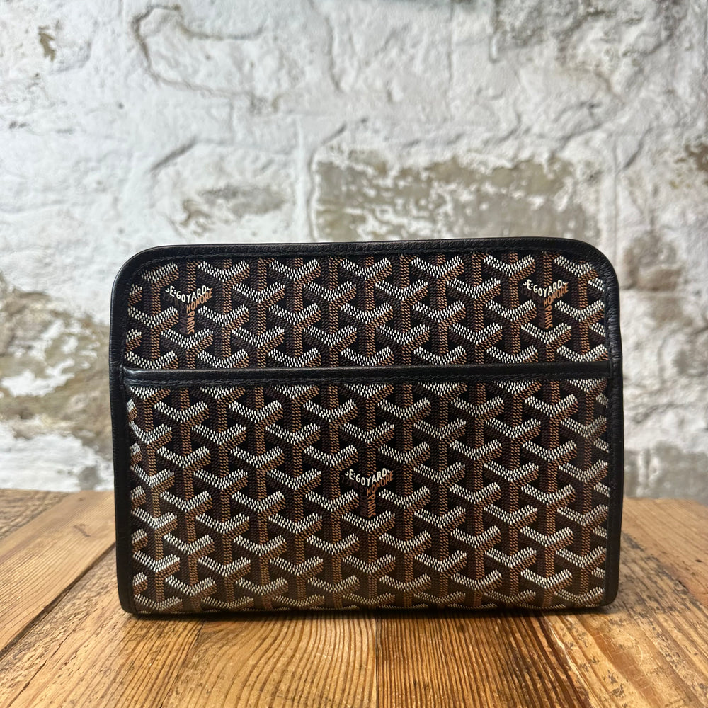 Goyard Jouvence Brown Monogram Black MM Toiletry Pouch