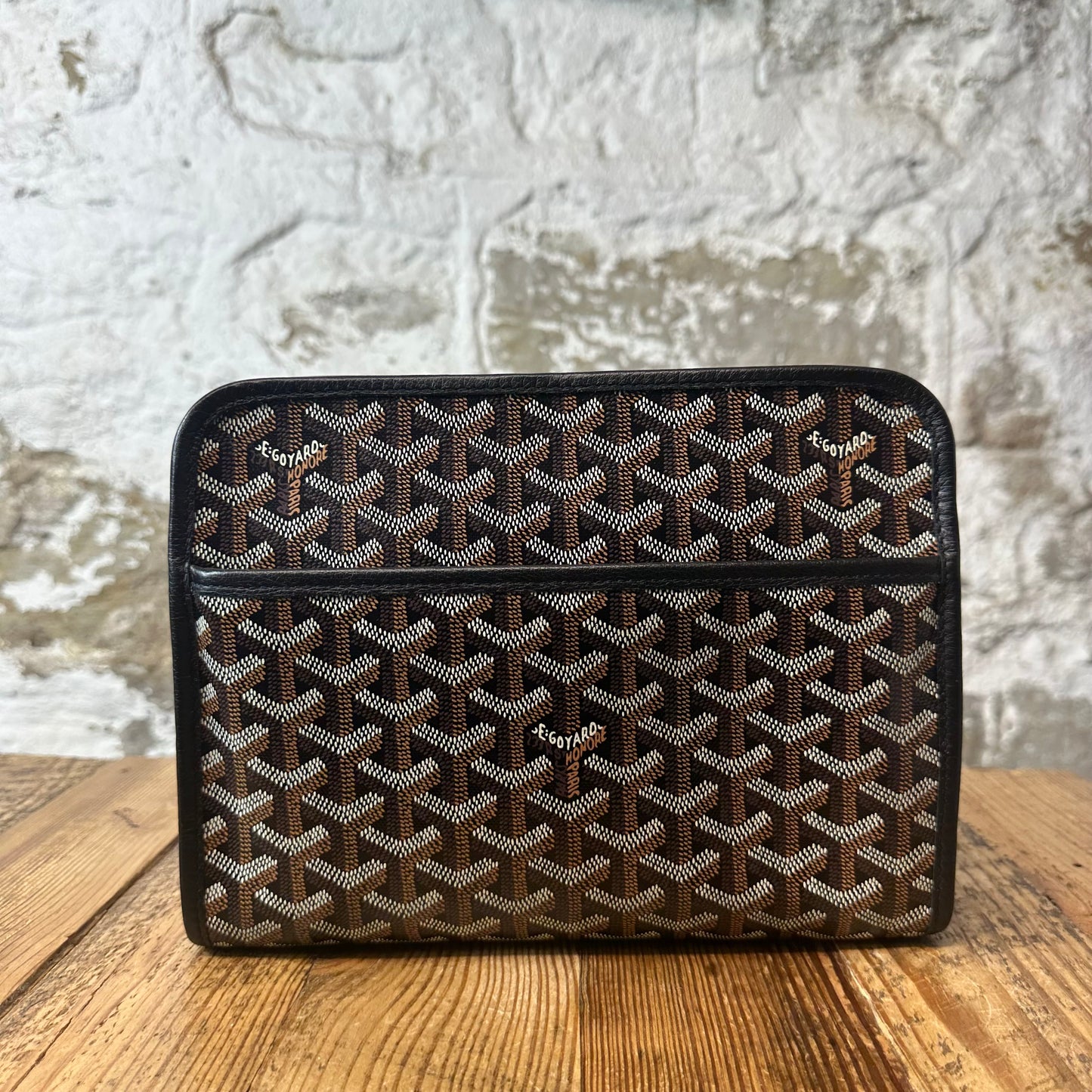 Goyard Jouvence Brown Monogram Black MM Toiletry Pouch