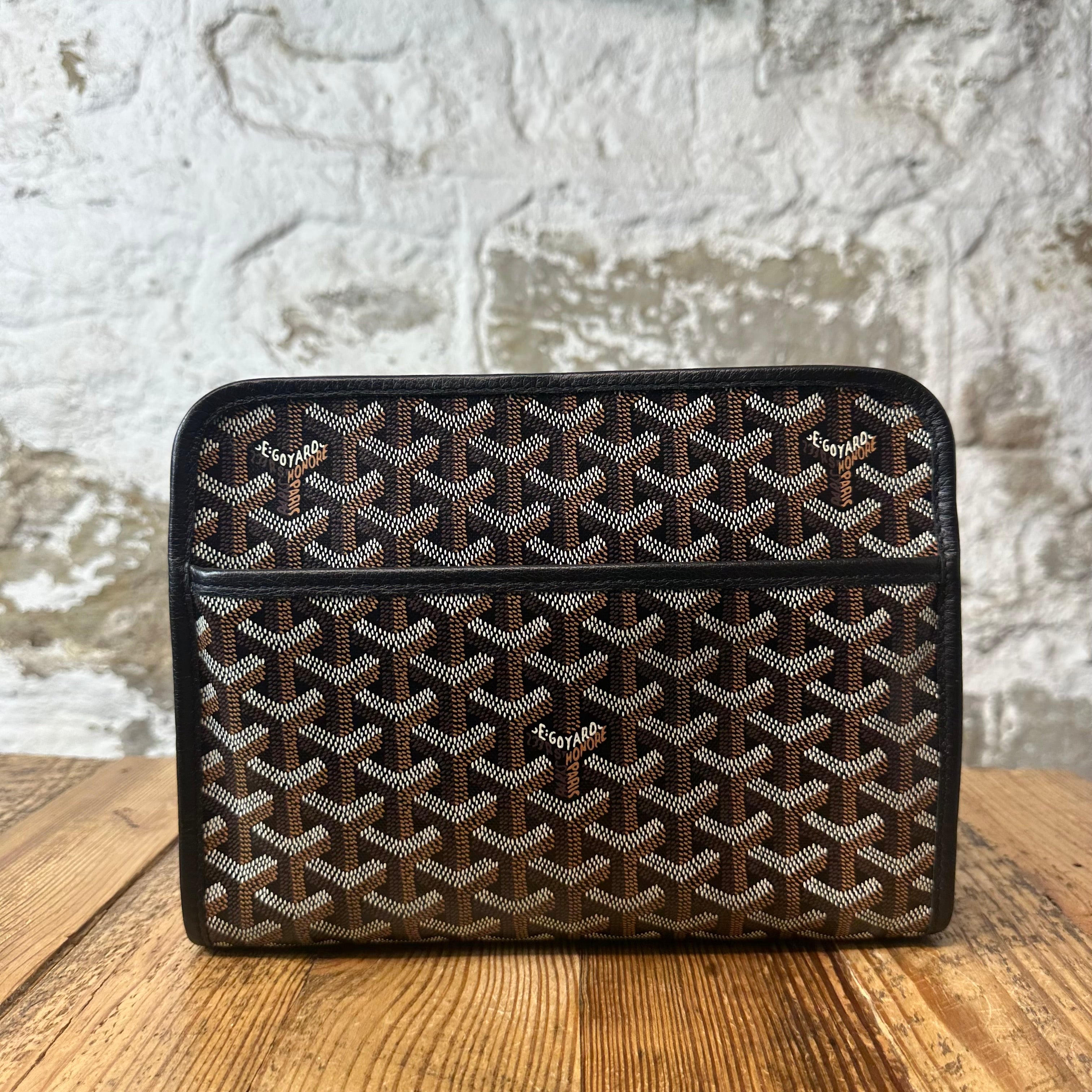 Goyard Jouvence Brown Monogram Black MM Toiletry Pouch