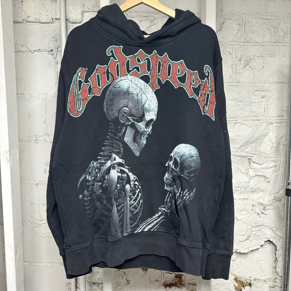 Godspeed Mankind Vs AI Black Hoodie Sz L